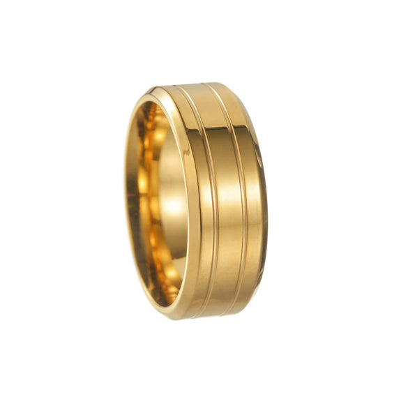 Wholesale Titanium Steel Geometric Wedding Ring For Men And Women With Electroplating Treatment Simple And Elegant Style