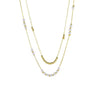 Wholesale Titanium Steel Geometric Women's Double Layer Stacked Clavicle Necklace With Electroplating Design