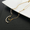 Wholesale Titanium Steel Geometric Women's Double Layer Stacked Clavicle Necklace With Electroplating Design