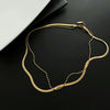 Wholesale Titanium Steel Geometric Women's Double Layer Stacked Clavicle Necklace With Electroplating Design