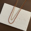 Wholesale Titanium Steel Geometric Women's Double Layer Stacked Clavicle Necklace With Electroplating Design