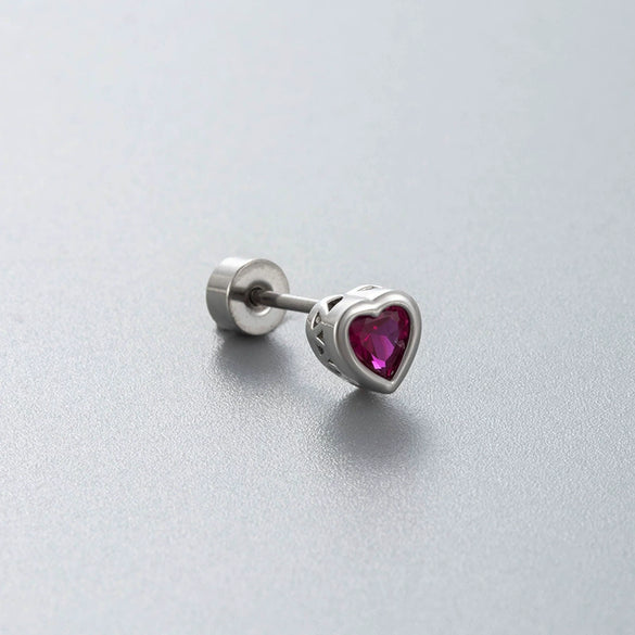 Wholesale Titanium Steel Geometric Women's Little Fresh Style Ear Nails With Zirconia