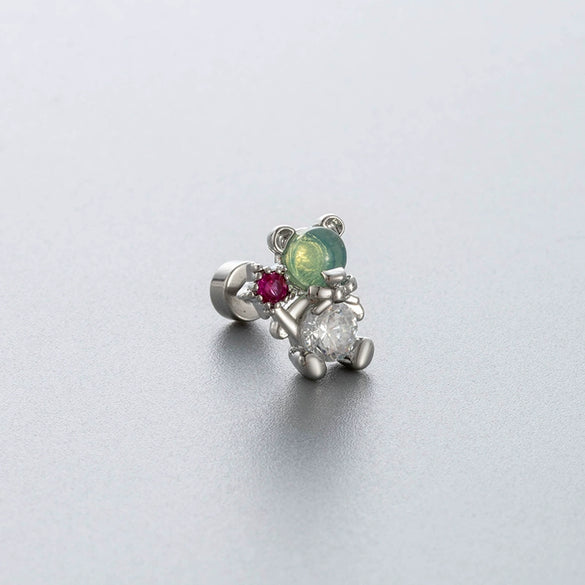 Wholesale Titanium Steel Geometric Women's Little Fresh Style Ear Nails With Zirconia