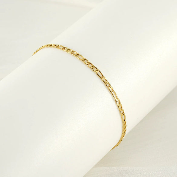 Wholesale Titanium Steel Geometric Women's Single Layer Pure Chain Anklet