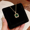 Wholesale Titanium Steel Geometric Zircon Inlaid Pendant Necklace For Women