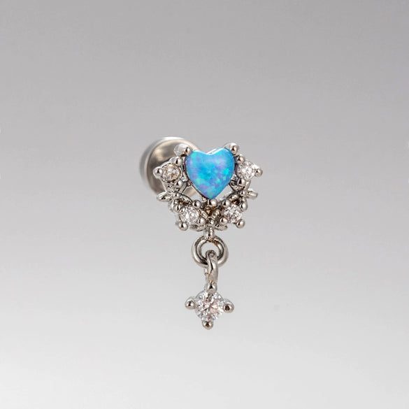 Wholesale Titanium Steel Geometric Zircon Opal Niche Women's Earring
