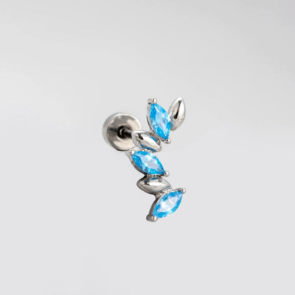 Wholesale Titanium Steel Geometric Zircon Opal Niche Women's Earring