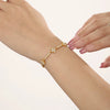 Wholesale 316L Stainless Steel Gimmel Fourleaf Flower Handmade Zircon Bracelet With Geometric Pattern Pvd Plated Real Gold Colorfree Unisex Jewelry