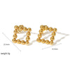 Wholesale Titanium Steel Gold Beads Geometric Shape Electroplated Women's Ear Stud Earrings