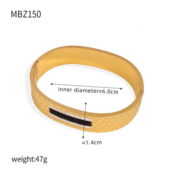 Wholesale 316L Stainless Steel Gold Plated Diamond Hollow Bracelet Jewelry With Retro Fashion Personality Design