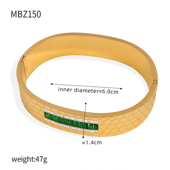 Wholesale 316L Stainless Steel Gold Plated Diamond Hollow Bracelet Jewelry With Retro Fashion Personality Design