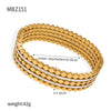 Wholesale 316L Stainless Steel Gold Plated Diamond Hollow Bracelet Jewelry With Retro Fashion Personality Design