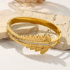 Wholesale 316L Stainless Steel Gold Plated Diamond Hollow Bracelet Jewelry With Retro Fashion Personality Design