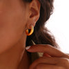 Wholesale Titanium Steel Gold Plated Geometric Cshaped Earrings For Women