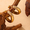 Wholesale Titanium Steel Gold Plated Geometric Cshaped Earrings For Women