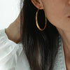 Wholesale 316L Stainless Steel Gold Plated Geometric Hollow Big Circle Earrings For Women