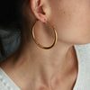 Wholesale 316L Stainless Steel Gold Plated Geometric Hollow Big Circle Earrings For Women