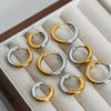 Wholesale 316L Stainless Steel Gold Plated Geometric Niche Style Circle Earrings For Women