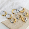 Wholesale 316L Stainless Steel Gold Plated Geometric Niche Style Circle Earrings For Women