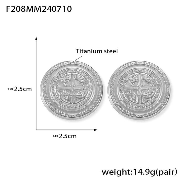 Wholesale 316L Stainless Steel Gold Plated Geometric Pattern Earrings For Women With Simple Personality Style