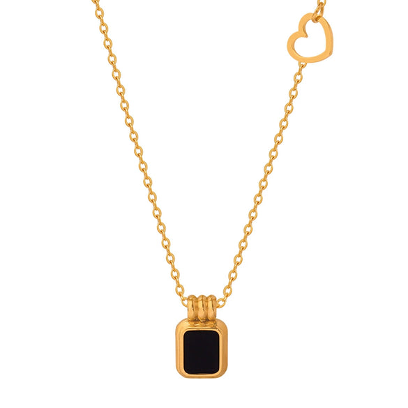 Wholesale 316L Stainless Steel Gold Plated Geometric Square Pendant Necklace For Women Simple Style