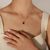 Wholesale 316L Stainless Steel Gold Plated Geometric Square Pendant Necklace For Women Simple Style