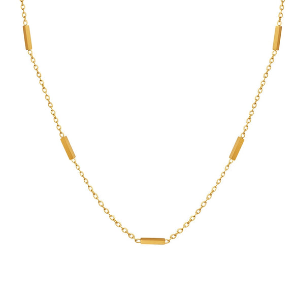 Wholesale 316L Stainless Steel Gold Plated Geometric Style Stitching Necklace For Women
