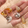 Wholesale 316L Stainless Steel Gold Plated Geometric Water Drop Shape Earrings For Women
