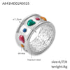 Wholesale 316L Stainless Steel Gold Plated Geometric Wide Face Ring For Women Jewelry