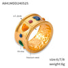 Wholesale Titanium Steel Gold Plated Geometric Wide Face Ring For Women Light Luxury Style Electroplating