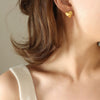 Wholesale Titanium Steel Gold Plated Heart Shaped Earrings With Love Diamond For Women Niche Design