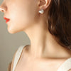 Wholesale Titanium Steel Gold Plated Heart Shaped Earrings With Love Diamond For Women Niche Design