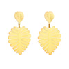 Wholesale Titanium Steel Gold Plated Leaves Retro Earrings For Women Fashion Exaggerated Style