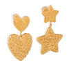 Wholesale 316L Stainless Steel Gold Plated Love Star Pendant Earrings Jewelry With Electroplating Treatment Heart And Star Patterns For Women