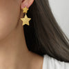 Wholesale 316L Stainless Steel Gold Plated Love Star Pendant Earrings Jewelry With Electroplating Treatment Heart And Star Patterns For Women
