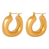 Wholesale 316L Stainless Steel Gold Plated U Shaped Geometric Earrings For Women Simple Fashion Jewelry