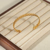 Wholesale 316L Stainless Steel Gold Plated Wheat Ear Shape Open Bracelet Jewelry With Niche Design And Plant Flower Style