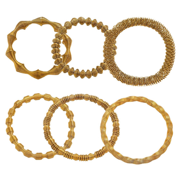 Wholesale Titanium Steel Gold Plated Wire Mesh Cshaped Adjustable Stainless Steel Bracelet For Men And Women