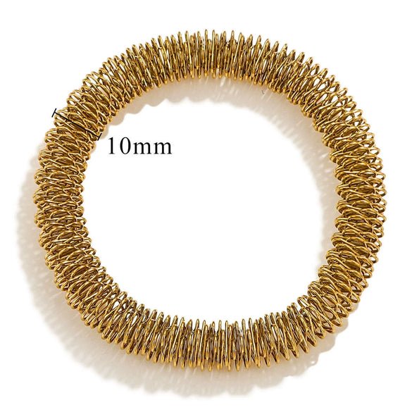 Wholesale Titanium Steel Gold Plated Wire Mesh Cshaped Adjustable Stainless Steel Bracelet For Men And Women