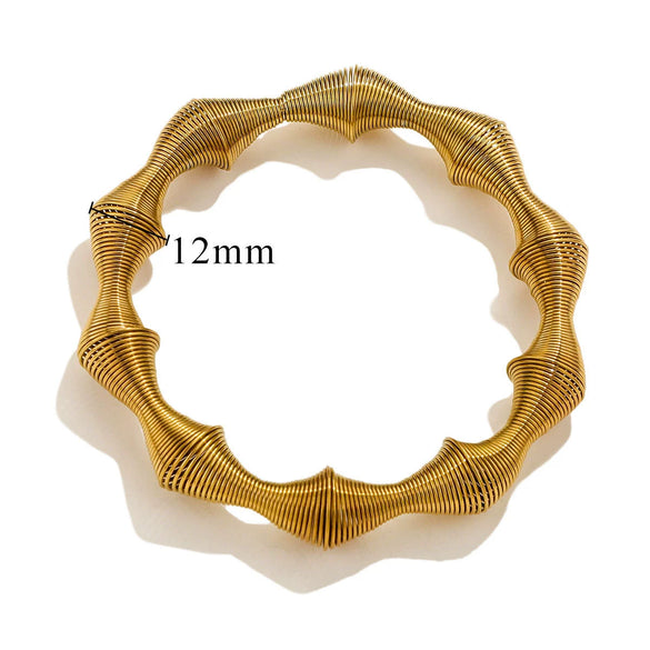 Wholesale Titanium Steel Gold Plated Wire Mesh Cshaped Adjustable Stainless Steel Bracelet For Men And Women
