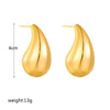 Wholesale Titanium Steel Golden Water Drop Earrings With Geometric Pattern Niche Design Electroplating Treatment For Women