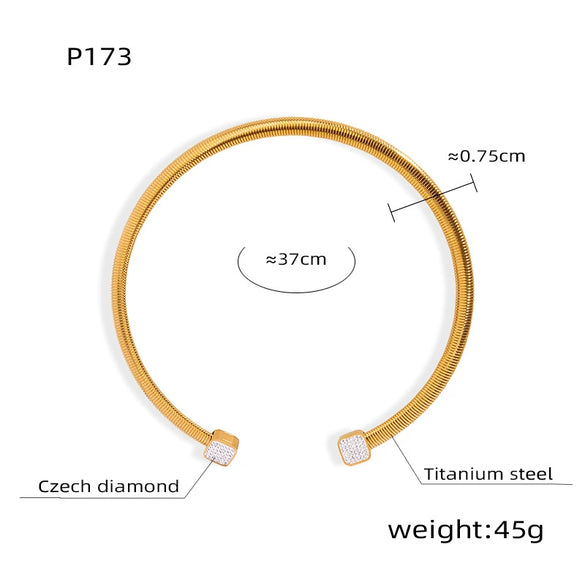 Wholesale 316L Stainless Steel Goldplated Bladeshaped Geometric Collar Jewelry Fashion Design