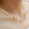 Wholesale Titanium Steel Goldplated Butterfly Snake Bone Chain Necklace With Electroplating Treatment For Women Natural Style