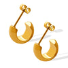 Wholesale 316L Stainless Steel Goldplated Cshaped Earrings Antique Style Geometric Design
