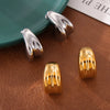 Wholesale 316L Stainless Steel Goldplated Doublelayer Dropshaped Geometric Stitching Earrings For Women