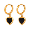 Wholesale 316L Stainless Steel Goldplated Dripping Oil Peach Heart Earrings For Women Fashion Light Luxury Style
