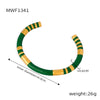 Wholesale 316L Stainless Steel Goldplated Enamel Glaze Open Bracelet Jewelry Retro Geometric Dripping Oil Style