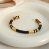 Wholesale 316L Stainless Steel Goldplated Enamel Glaze Open Bracelet Jewelry Retro Geometric Dripping Oil Style