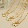 Wholesale 316L Stainless Steel Goldplated Fashion Love Fourleaf Clover Pendant Necklace For Women