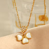 Wholesale 316L Stainless Steel Goldplated Fashion Love Fourleaf Clover Pendant Necklace For Women